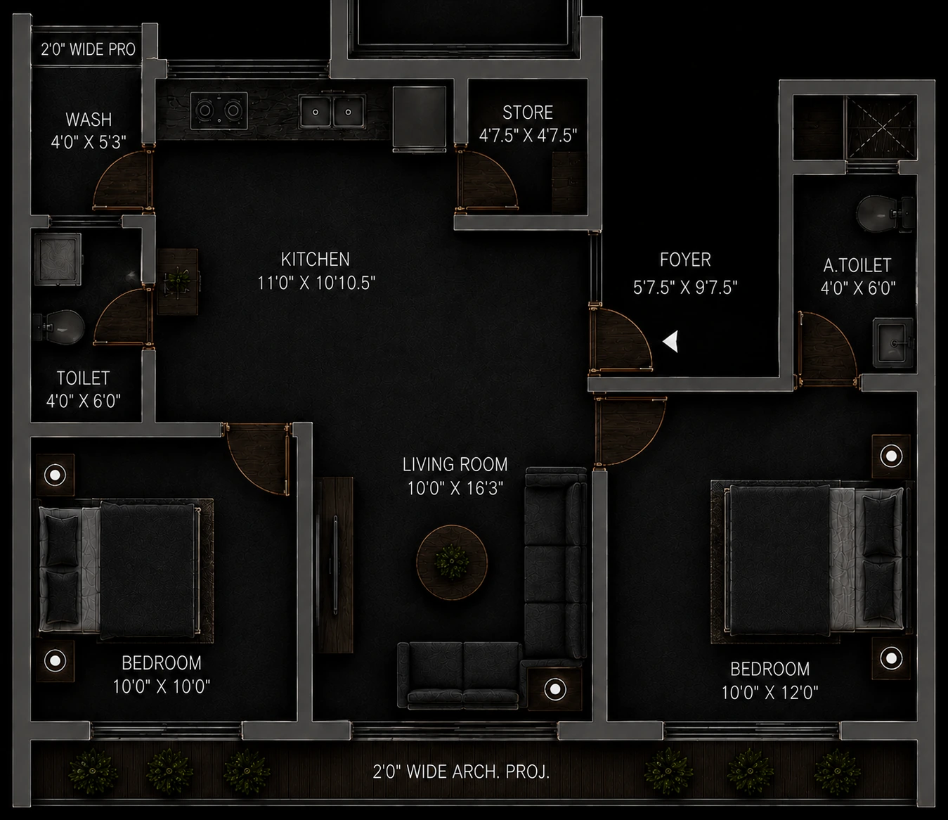 Golden Luxuria 2 BHK floor plan
