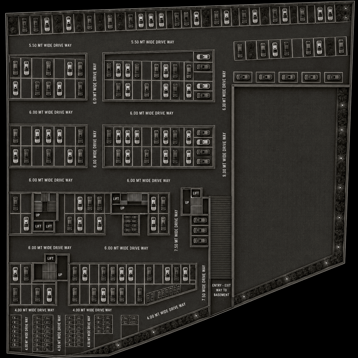 Golden Square - Bharuch Basement Parking floor plan